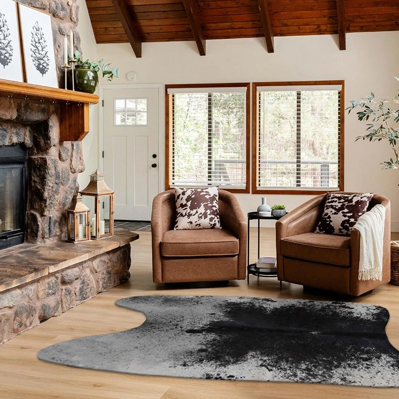 Rustic Hide-Shaped Area Rug Stornfield