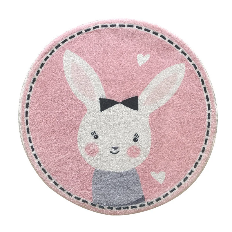 Rabbit-Themed Round Area Rug Stornfield