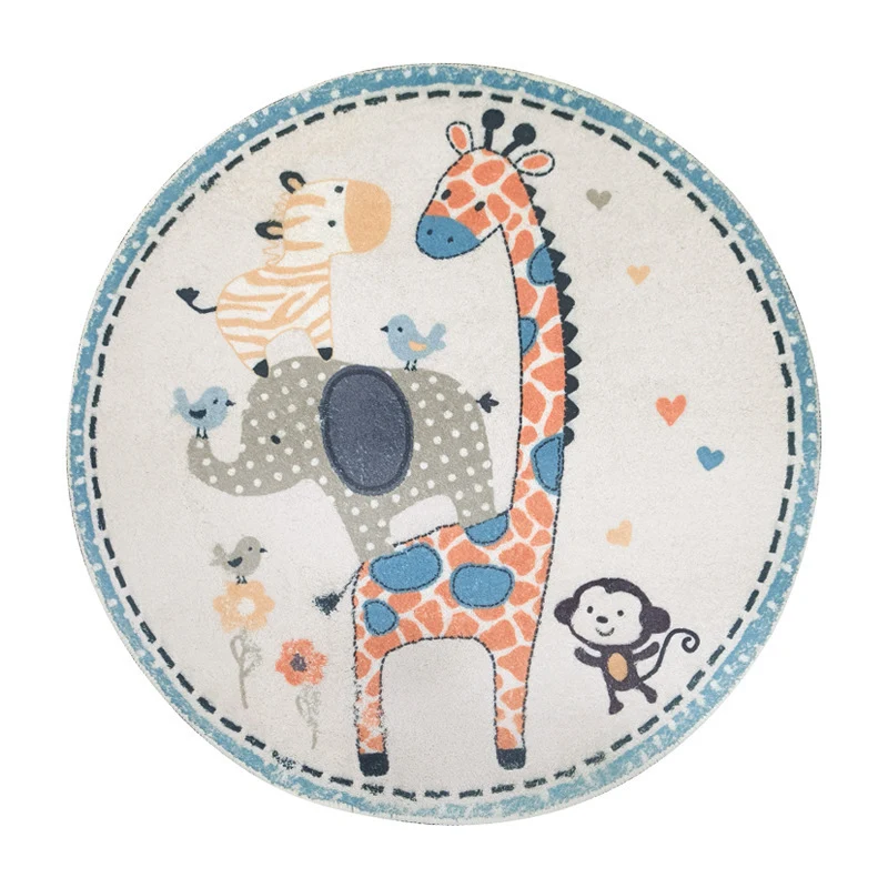 Rabbit-Themed Round Area Rug Stornfield