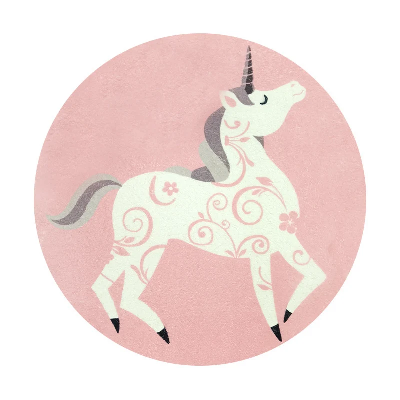 Rabbit-Themed Round Area Rug Stornfield
