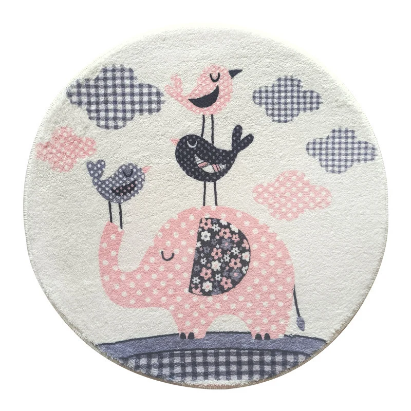 Rabbit-Themed Round Area Rug Stornfield