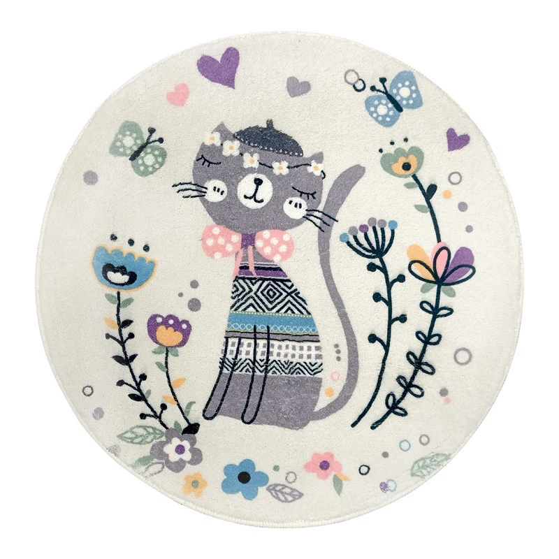 Rabbit-Themed Round Area Rug Stornfield