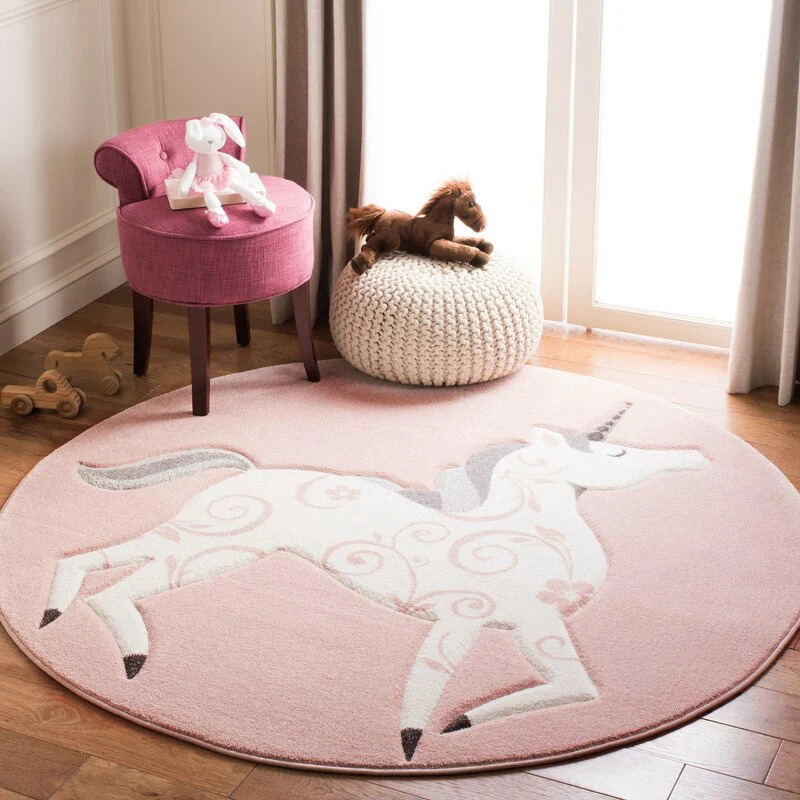 Rabbit-Themed Round Area Rug Stornfield