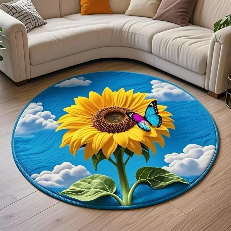 Plush Sunflower Decorative Area Rug Stornfield