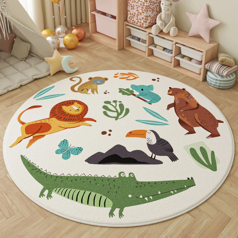 Playful Inspirational Round Area Rug Stornfield