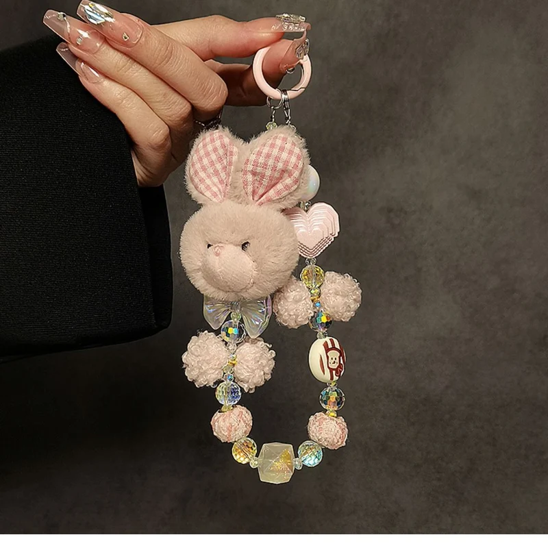 Süßer Hase-Themen Plüsch Charm Schlüsselanhänger Karnz