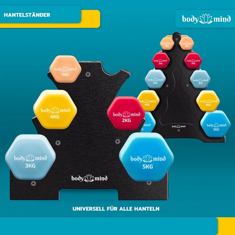 Neopren-Kurzhantel-Set mit Ständer – Platzsparendes Home-Gym