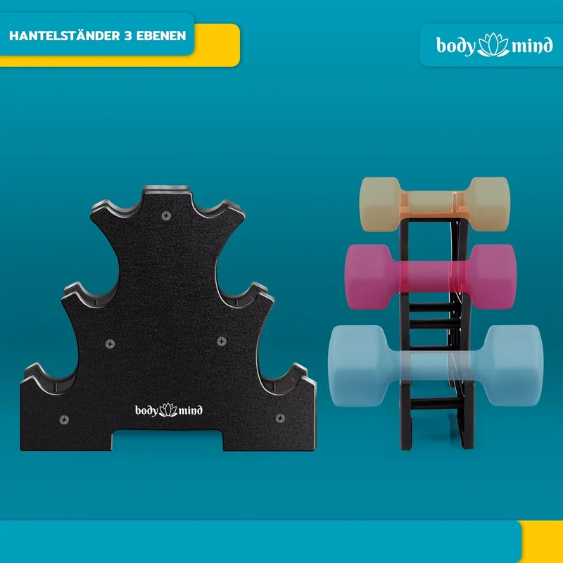 Body & Mind Hantelständer für 10 Kurzhanteln – Stabiles Hantel-Rack