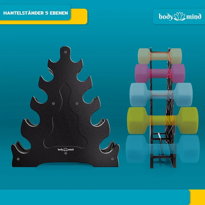 Body & Mind Hantelständer für 10 Kurzhanteln – Stabiles Hantel-Rack