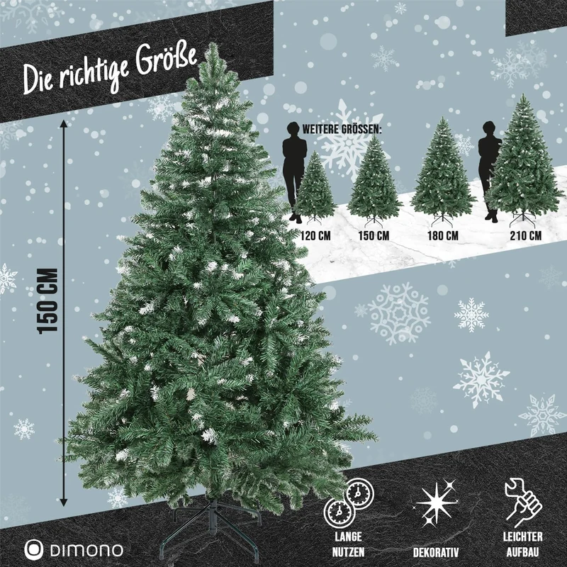 Künstlicher Weihnachtsbaum 180 cm mit Schnee - Dichte Tanne