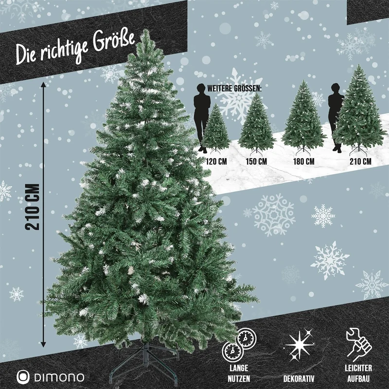 Künstlicher Weihnachtsbaum 180 cm mit Schnee - Dichte Tanne