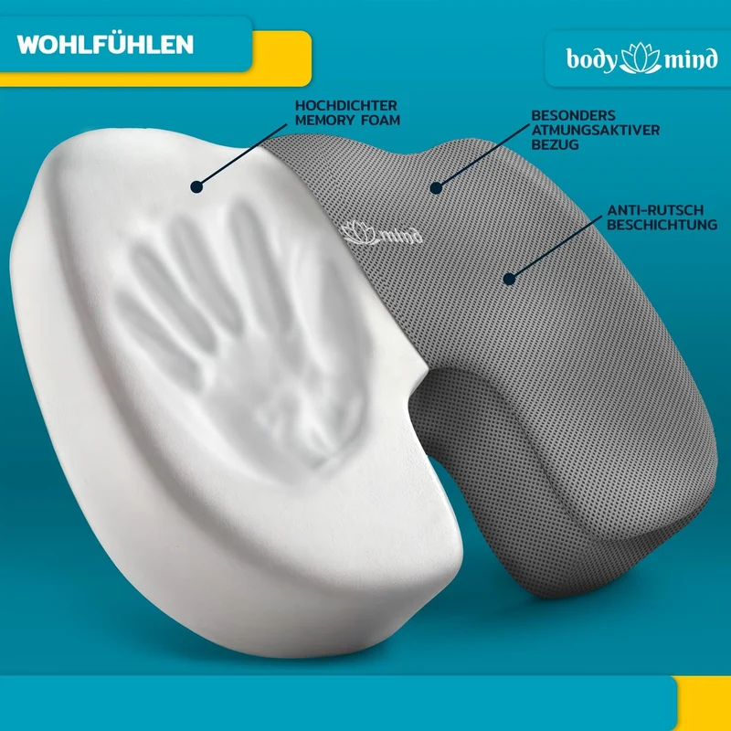 Orthopädisches Keilkissen mit Memory-Foam für Büro & Auto