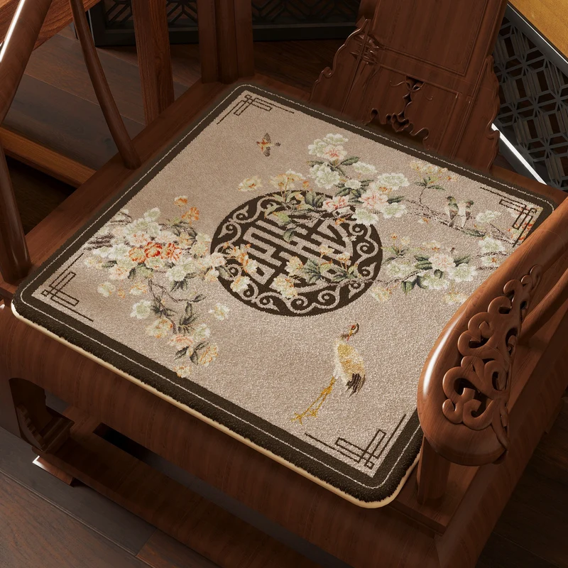 Ornate Birds-Themed Chair Cushion Stornfield