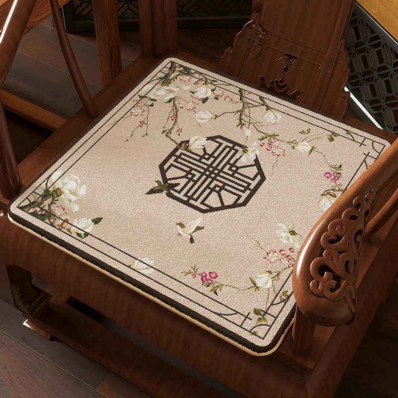 Ornate Birds-Themed Chair Cushion Stornfield