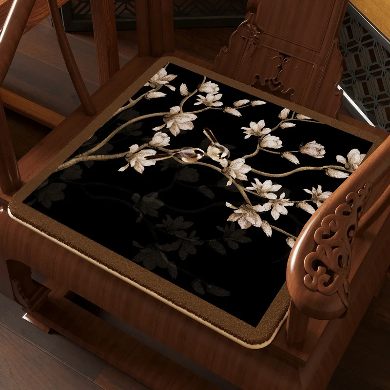 Ornate Birds-Themed Chair Cushion Stornfield