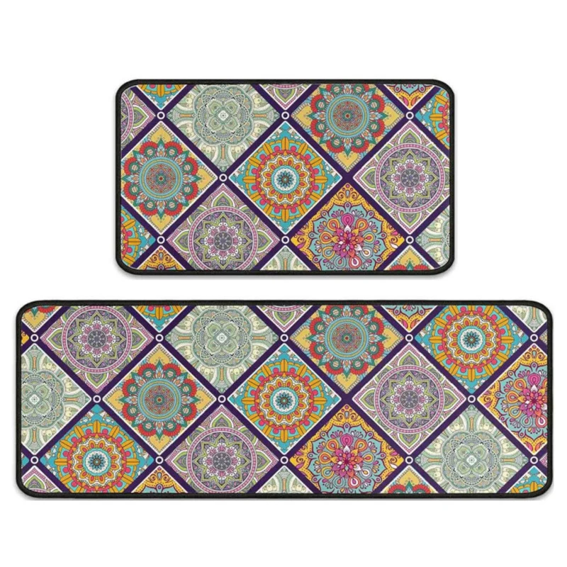 Non-Slip Geometric Print Kitchen Mat Set Stornfield