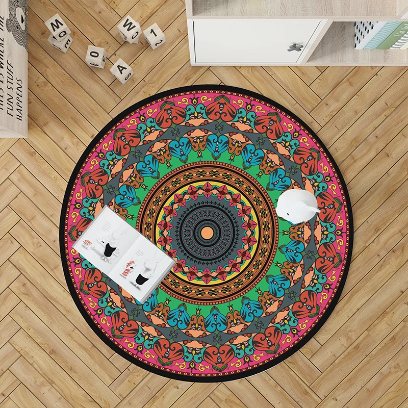 Mandala Print Round Area Rug Stornfield
