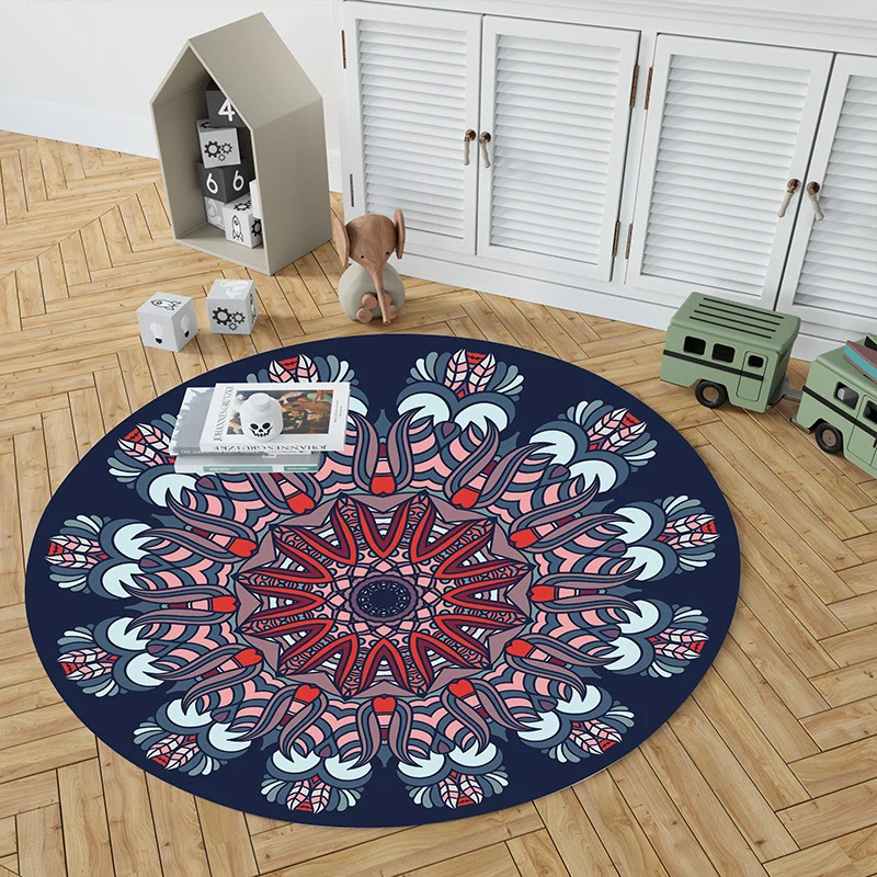 Mandala Print Round Area Rug Stornfield