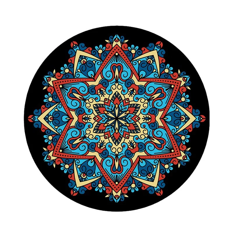 Mandala Print Round Area Rug Stornfield