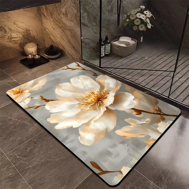 Luxury Floral Bathroom Mat Stornfield