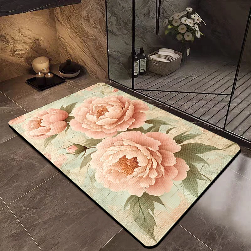 Luxury Floral Bathroom Mat Stornfield