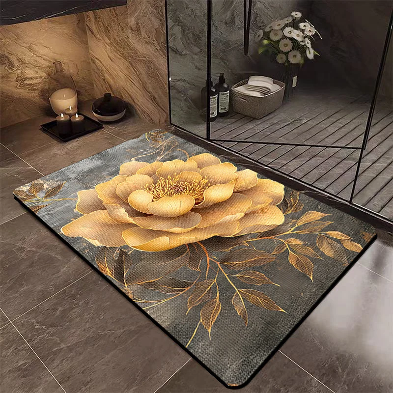 Luxury Floral Bathroom Mat Stornfield