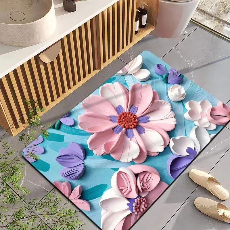 Leaf-Patterned Bathroom Mat Stornfield