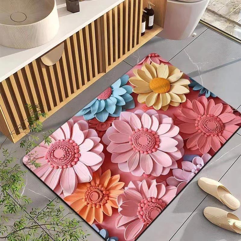 Leaf-Patterned Bathroom Mat Stornfield