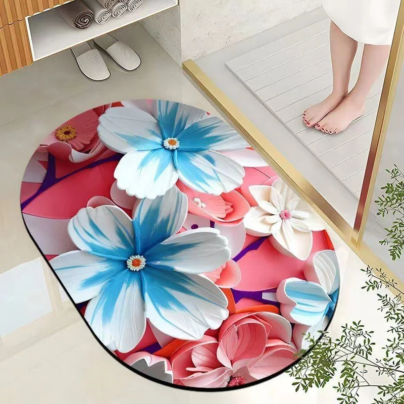 Leaf-Patterned Bathroom Mat Stornfield