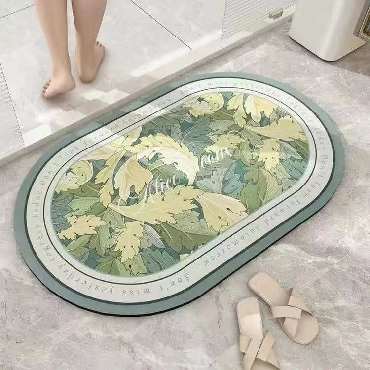 Leaf Patterned Bath Mat Stornfield