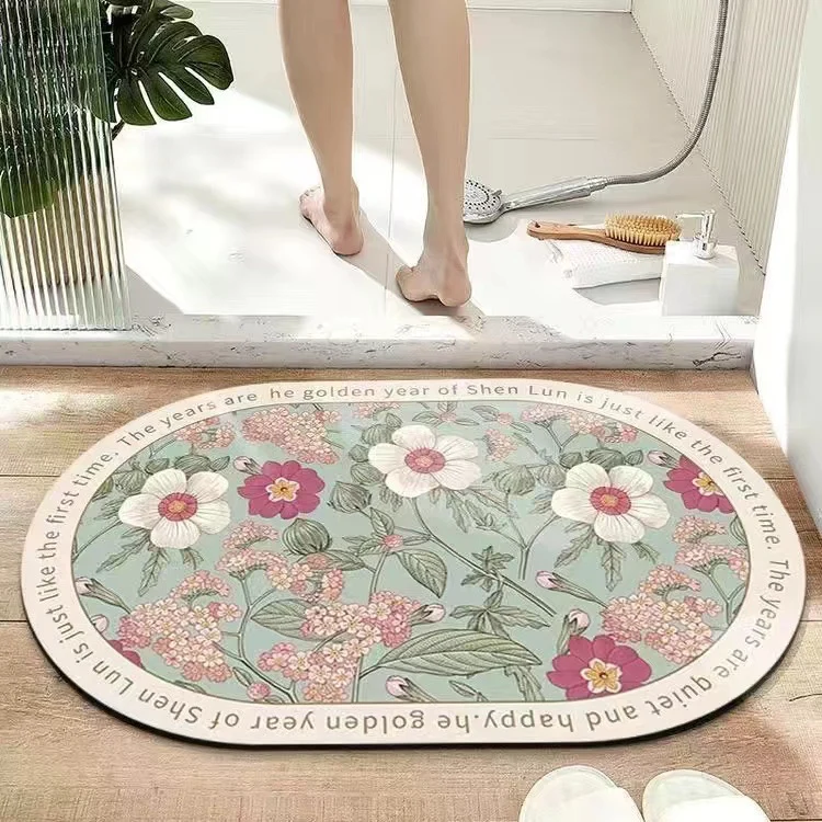Leaf Patterned Bath Mat Stornfield