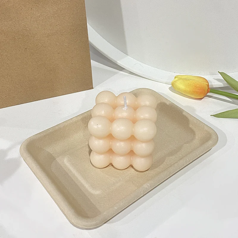 Bubble Cube Sculptural Decorative Soy Candle