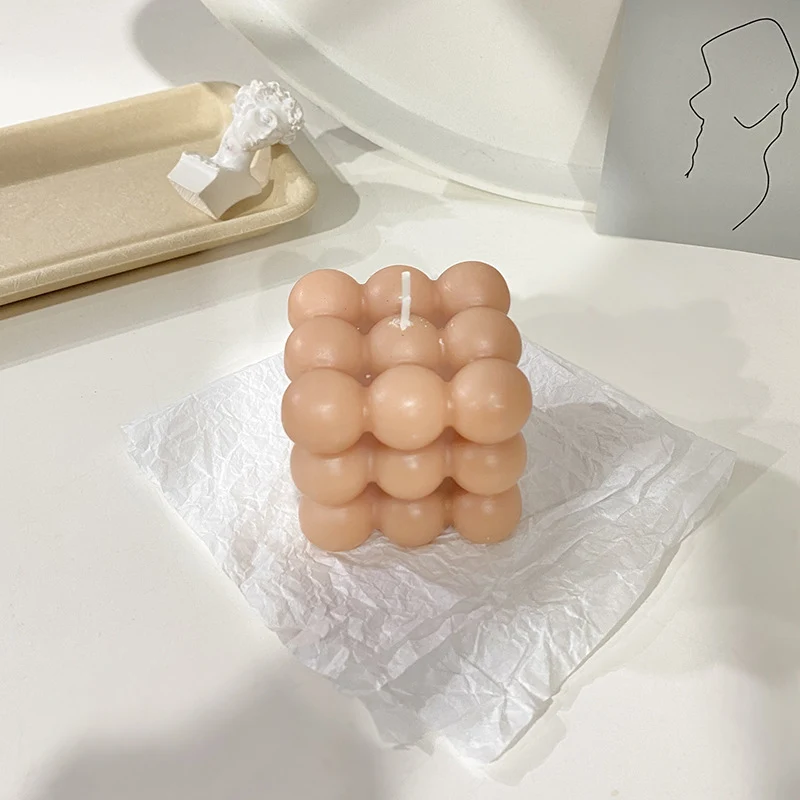 Bubble Cube Sculptural Decorative Soy Candle