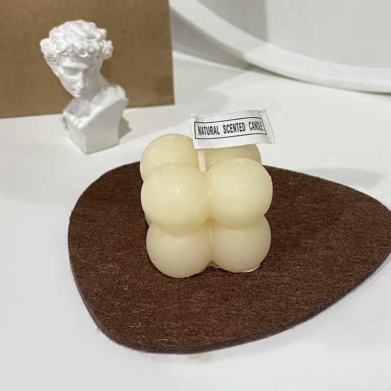 Bubble Cube Sculptural Decorative Soy Candle