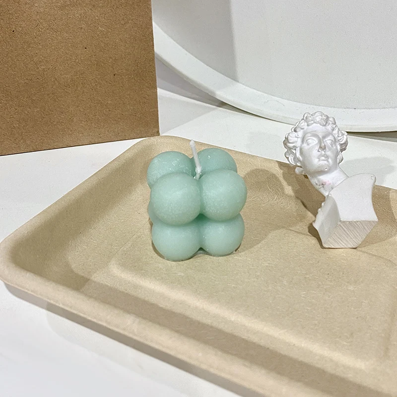 Bubble Cube Sculptural Decorative Soy Candle