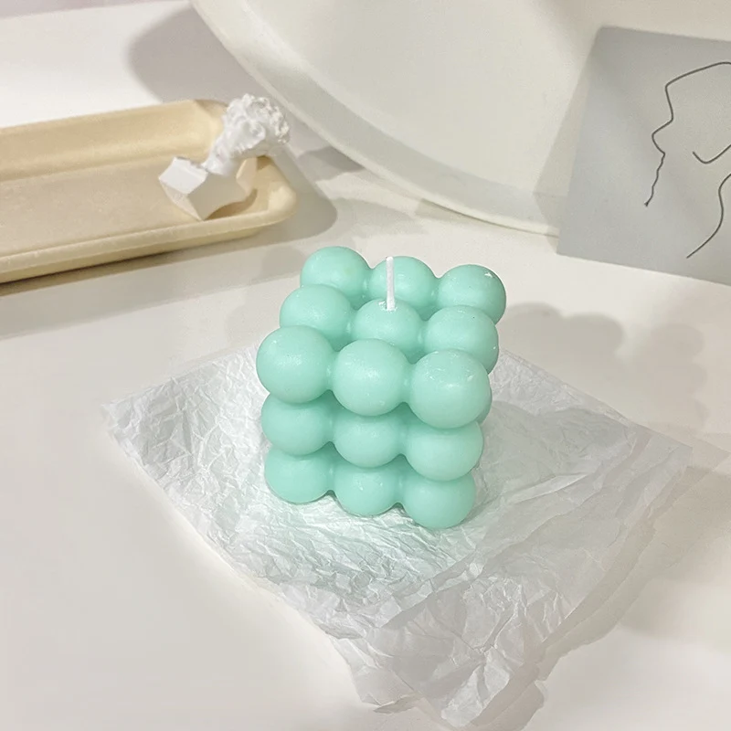 Bubble Cube Sculptural Decorative Soy Candle