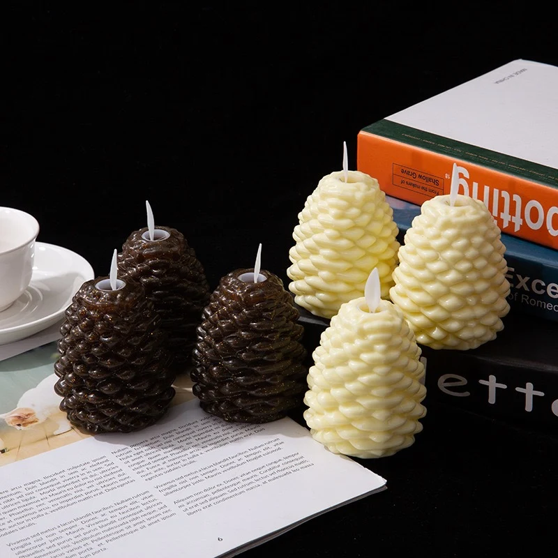 Battery-Operated Pinecone Flameless Decorative Candle