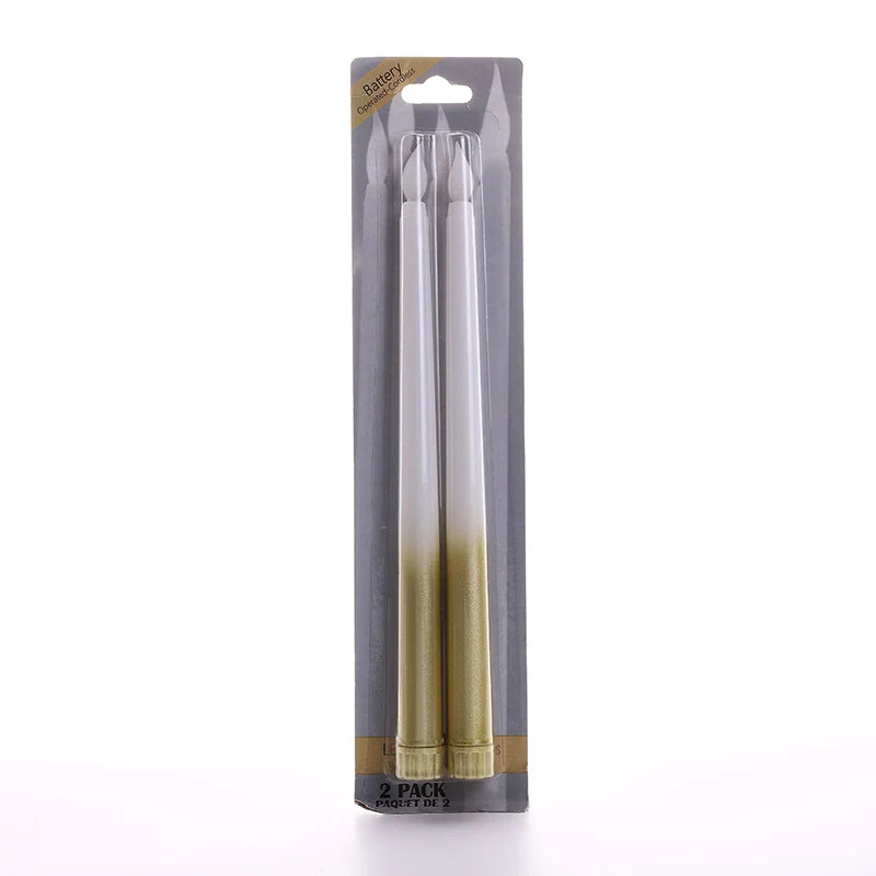Battery-Operated LED Gradient Taper Candle Set with Flicker Flame and Detachable Bases