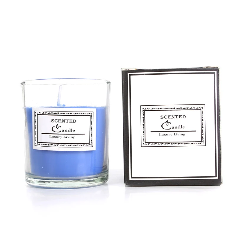 Aromatic Lavender-Scented Glass Candle in Gift Box
