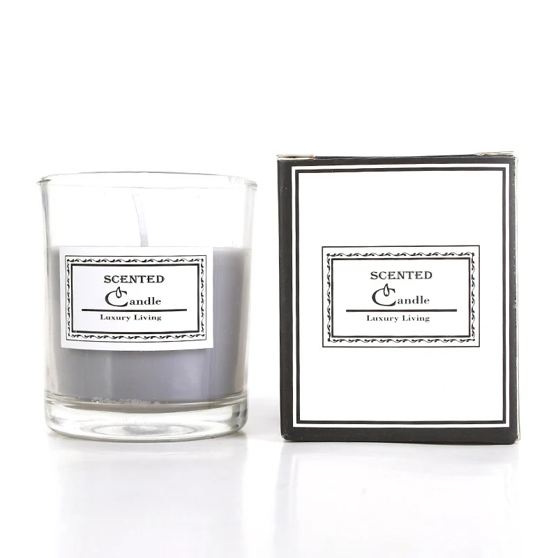 Aromatic Lavender-Scented Glass Candle in Gift Box
