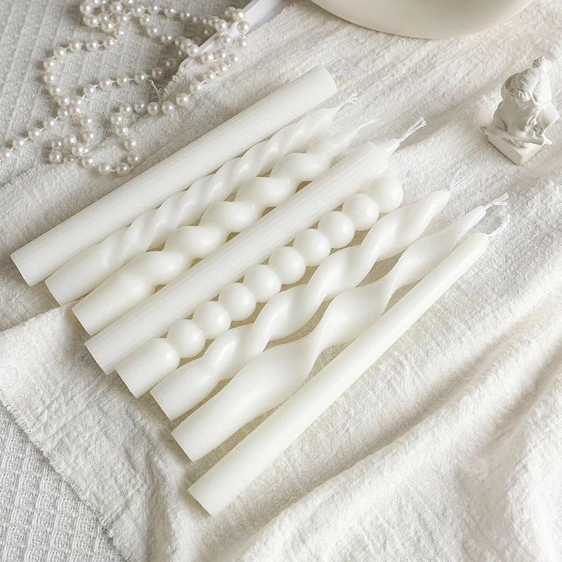 Hand-Poured Beaded Sphere Taper Candle