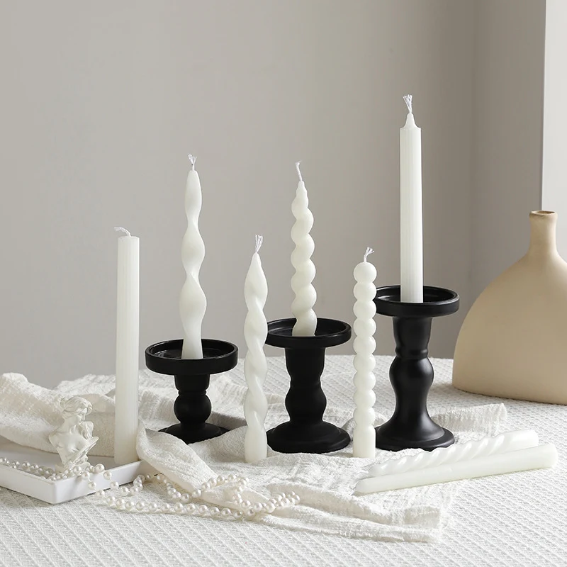 Hand-Poured Beaded Sphere Taper Candle