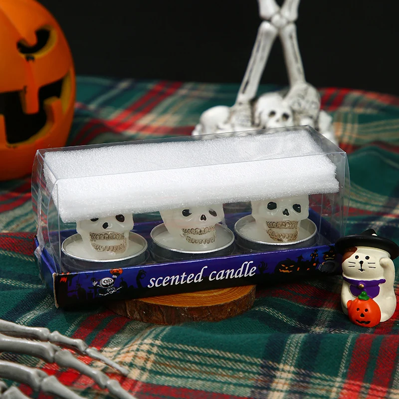 Halloween Scented Witch Skeleton Tealight Candle Trio