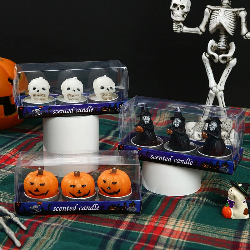 Halloween Scented Witch Skeleton Tealight Candle Trio