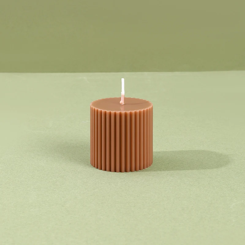 Decorative Tall Ribbed Column Candle for Home Ambience