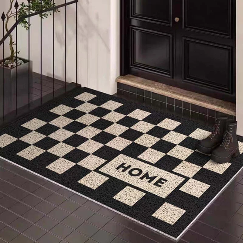 Dekorativer kariierter Eingangsteppich