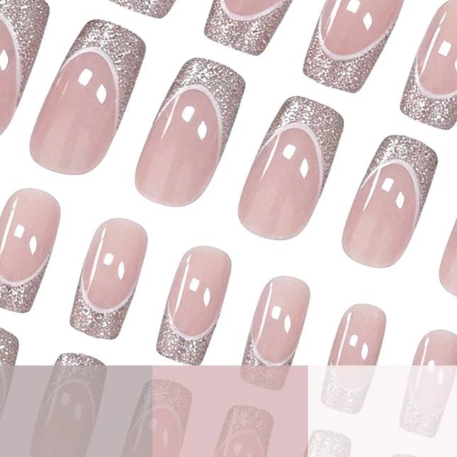 Glamorous French Tip Glitter Nail Art Stornfield