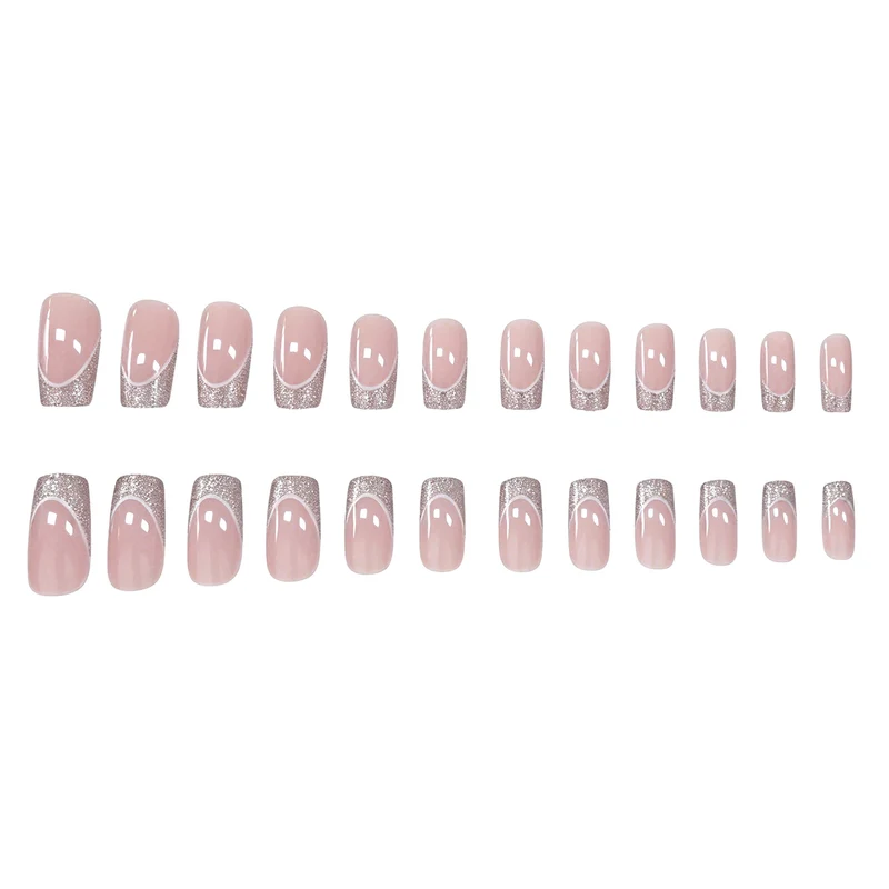 Glamorous French Tip Glitter Nail Art Stornfield