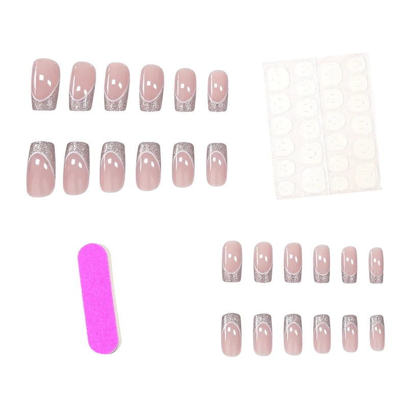 Glamorous French Tip Glitter Nail Art Stornfield