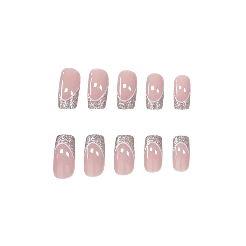 Glamorous French Tip Glitter Nail Art Stornfield